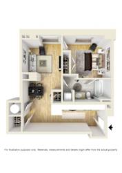 Floor Plan 1 Bedroom Apartment