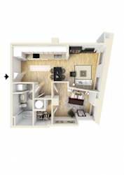 Floor Plan 1 Bedroom Apartment