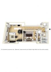 Floor Plan 1 Bedroom Apartment
