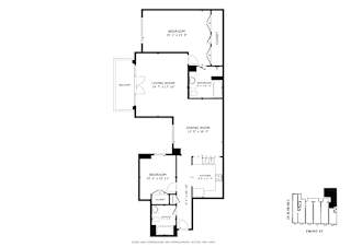A black and white image of a floor plan for a house.