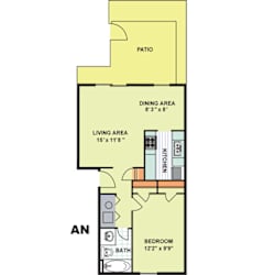 Floor Plan Deluxe One Bedroom (AN)