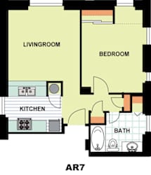 Floor Plan Deluxe One Bedroom (AR7)