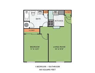 Floor Plan One Bedroom One Bath