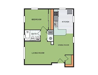 Floor Plan One Bedroom (AR10)