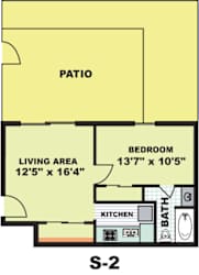 Floor Plan Standard One Bedroom (S2)