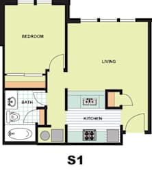 Floor Plan Standard One Bedroom (S1)