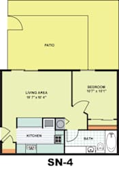 Floor Plan Standard One Bedroom (SN4)
