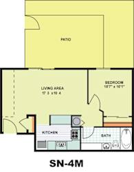Floor Plan Standard One Bedroom (SN4M)
