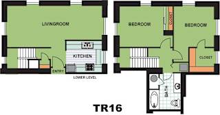 Floor Plan Two Bedroom Townhome (TR16)