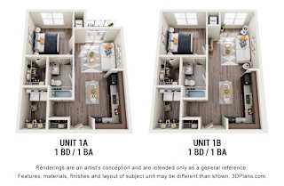 a floor plan of unit a1b and a floorplan of unit b1