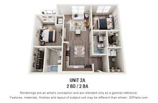 Floor Plan 2 Bedrooms | 2 Baths