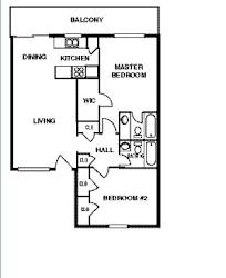 Oak Alley 2 bed 2 bath apartment floor plan