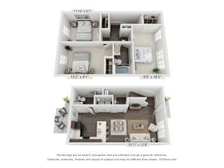 A set of three images showing different floor plans of a house.