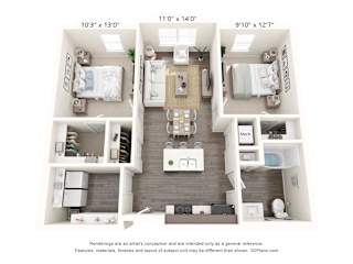 a 1 bedroom floor plan  woodland commons apartments