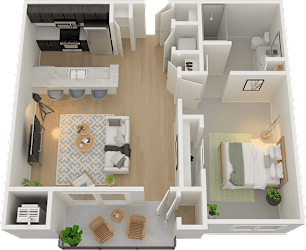 H 1 bedroom Floor Plan at Hearthstone Lodge Senior Residences, California, 95602