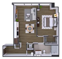 1 bedroom 1 bathroom D at Artline Apartments, Washington, DC, 20024