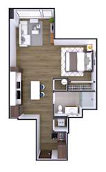 Studio 1 bath Y at Artline Apartments, Washington, 20024