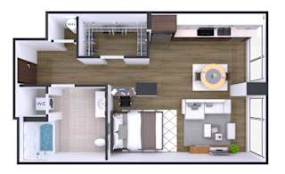 Studio 1 bath Q at Artline Apartments, Washington
