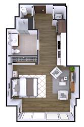 Studio 1 bath W at Artline Apartments, Washington, DC, 20024
