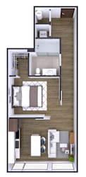 Studio 1 bath S at Artline Apartments, Washington-DC, 20024