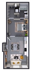 1 bed 1 bath D at Textile Apartments, Ohio