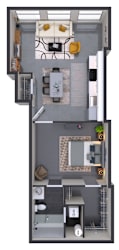 1 bed 1 bath A at Textile Apartments, Cincinnati, 21286