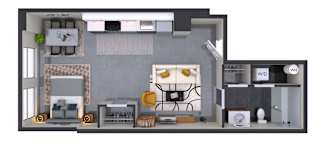 Studio 1 bath at Textile Apartments, Cincinnati, OH