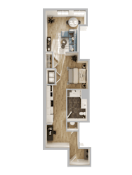 1 Bed Floorplan at Textile Lofts Apartments, Ohio, 45202