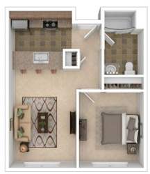 Floor Plan Tenth One Bed A-B
