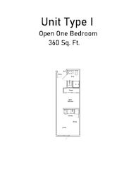 unit type I one bedroom floor plan  the unit