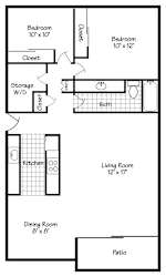 a floor plan of a house with a bedroom and a living room