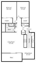 a floor plan of a house with a bedroom and a living room