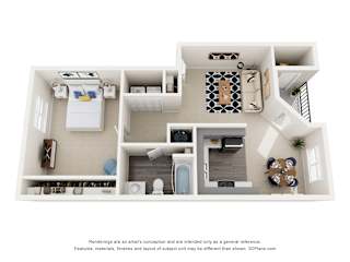 a floor plan is shown with a bedroom and living room