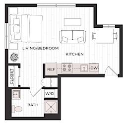 a floor plan of a small apartment