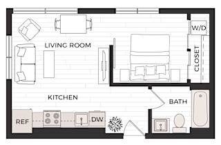 One Bedroom C Floor Plan