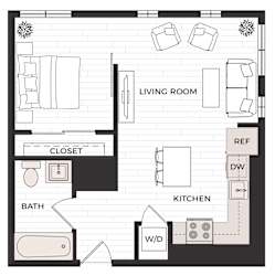 a floor plan of a small apartment