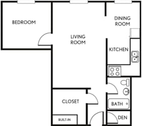 A black and white image of a floor plan of a house with labeled rooms.