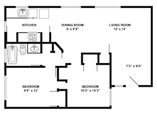 Bel Aire Court | Two Bedroom One Bathroom 875 square feet