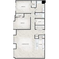 A floor plan of a house with labeled rooms such as Bedroom, Closet, and Kitchen.