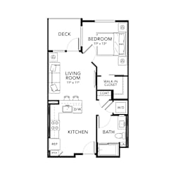 Unit A1 Floor Plan at The Brynn, California, 92108