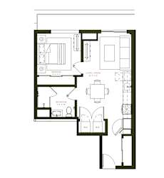 A1 Floor Plan at Twenty Fair Apartments, New Haven, Connecticut