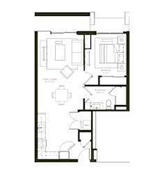 A2 Floor Plan at Twenty Fair Apartments, New Haven