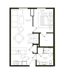 A5 Floor Plan at Twenty Fair Apartments, New Haven, CT, 06511