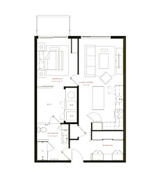 A6 Floor Plan at Twenty Fair Apartments, New Haven, CT
