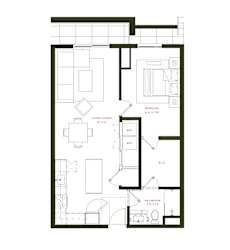 A7 Floor Plan at Twenty Fair Apartments, New Haven, 06511