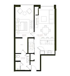 A8 Floor Plan at Twenty Fair Apartments, New Haven, Connecticut
