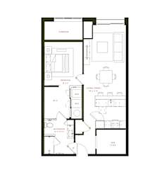 A91 Floor Plan at Twenty Fair Apartments, New Haven