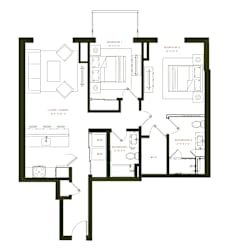 B1 Floor Plan at Twenty Fair Apartments, Connecticut, 06511