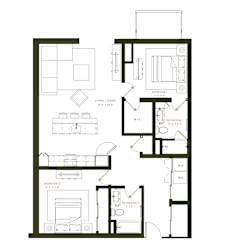 B4 Floor Plan at Twenty Fair Apartments, New Haven, 06511