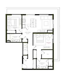 B5 Floor Plan at Twenty Fair Apartments, New Haven, Connecticut